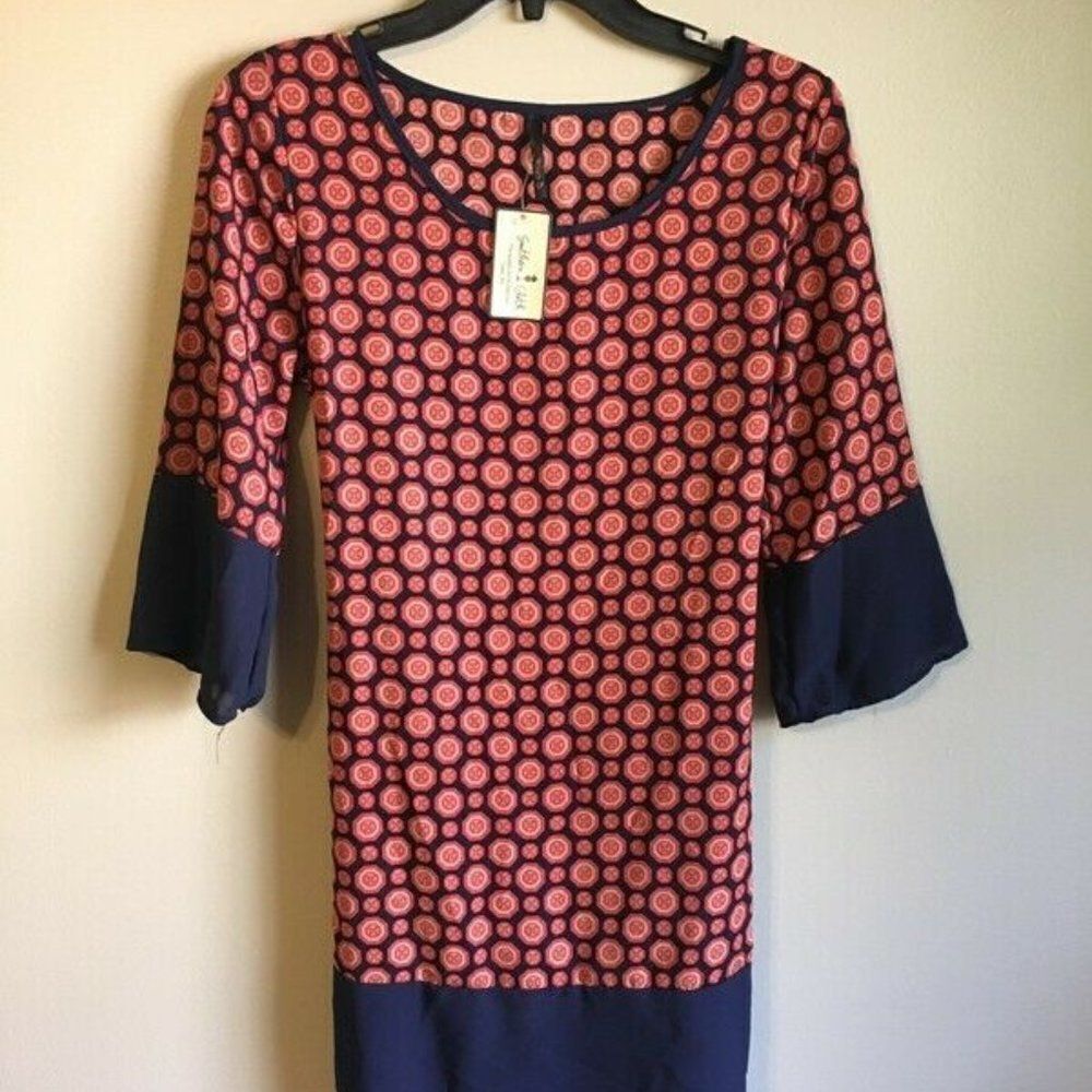 NWT Yoyo 5 small orange and navy dress‎